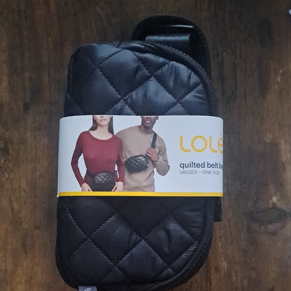 Lole Quilted Black Unisex Belt Bag